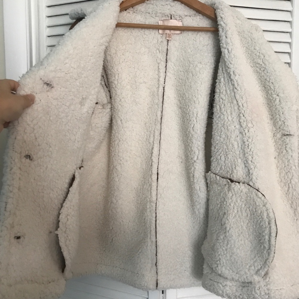 Skies Are Blue Shearling Coat Jacket - Picture 4 of 5
